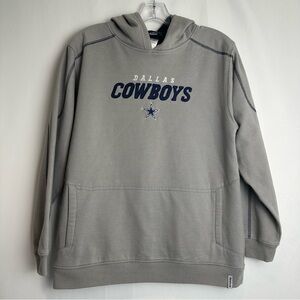 NFL Reebok Gray Dallas Cowboys Embroidered Sweatshirt Hoodie Boys Large 14/16